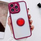 For iPhone 14 Pro Electroplated Ring Holder Phone Case(Wine Red) - 1