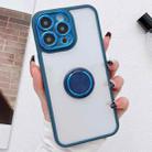 For iPhone 14 Pro Electroplated Ring Holder Phone Case(Blue) - 1