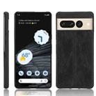 For Google Pixel 7 Pro 5G Shockproof Sewing Cow Skin Texture PC + PU + TPU Case(Black) - 1