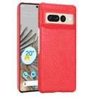 For Google Pixel 7 Pro 5G Shockproof Crocodile Texture PC + PU Case(Red) - 1