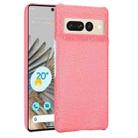 For Google Pixel 7 Pro 5G Shockproof Crocodile Texture PC + PU Case(Pink) - 1