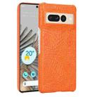 For Google Pixel 7 Pro 5G Shockproof Crocodile Texture PC + PU Case(Orange) - 1