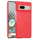 For Google Pixel 7 5G Shockproof Crocodile Texture PC + PU Case(Red) - 1
