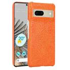 For Google Pixel 7 5G Shockproof Crocodile Texture PC + PU Case(Orange) - 1