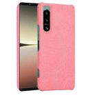 For Sony Xperia 5 IV Shockproof Crocodile Texture PC + PU Case(Pink) - 1