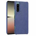 For Sony Xperia 5 IV Shockproof Crocodile Texture PC + PU Case(Blue) - 1