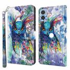 For Motorola Moto E22 / Moto E22i 3D Painting Pattern TPU + PU Phone Case(Watercolor Owl) - 1