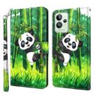 For Realme GT2 Pro 3D Painting Pattern TPU + PU Phone Case(Panda Climbing Bamboo) - 1