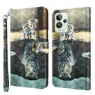 For Realme GT2 Pro 3D Painting Pattern TPU + PU Phone Case(Cat Tiger) - 1