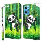 For Realme GT2 / GT Neo2 / GT Neo 3T 3D Painting Pattern TPU + PU Phone Case(Panda Climbing Bamboo) - 1