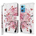 For Realme GT2 / GT Neo2 / GT Neo 3T 3D Painting Pattern TPU + PU Phone Case(Cat Under The Tree) - 1