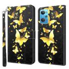 For Realme GT2 / GT Neo2 / GT Neo 3T 3D Painting Pattern TPU + PU Phone Case(Gold Butterfly) - 1