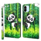 For Xiaomi Redmi A1 2022 3D Painting Pattern TPU + PU Phone Case(Panda Climbing Bamboo) - 1