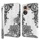 For Honor 50 3D Painting Pattern TPU + PU Phone Case(Diagonal Black Flower) - 1