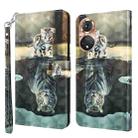 For Honor 50 3D Painting Pattern TPU + PU Phone Case(Cat Tiger) - 1