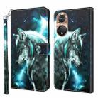 For Honor 50 3D Painting Pattern TPU + PU Phone Case(Wolf) - 1