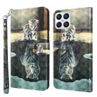 For Honor X8 4G 3D Painting Pattern TPU + PU Phone Case(Cat Tiger) - 1