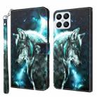 For Honor X8 4G 3D Painting Pattern TPU + PU Phone Case(Wolf) - 1