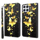 For Honor X8 4G 3D Painting Pattern TPU + PU Phone Case(Gold Butterfly) - 1