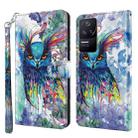 For Xiaomi Poco F4 3D Painting Pattern TPU + PU Phone Case(Watercolor Owl) - 1