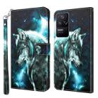 For Xiaomi Poco F4 3D Painting Pattern TPU + PU Phone Case(Wolf) - 1