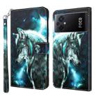 For Xiaomi Poco M5 3D Painting Pattern TPU + PU Phone Case(Wolf) - 1