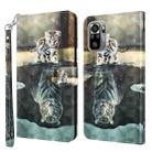 For Xiaomi Poco M5S/Redmi Note 10/Note 10S 3D Painting Pattern TPU + PU Phone Case(Cat Tiger) - 1