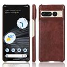 For Google Pixel 7 Pro 5G Shockproof Litchi Texture PC + PU Case(Brown) - 1