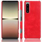 For Sony Xperia 5 IV Shockproof Litchi Texture PC + PU Case(Red) - 1
