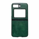 For Motorola Moto Razr 2022 Two-color Litchi Texture PU Phone Case(Green) - 1
