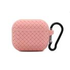 For AirPods 3 Weave Texture TPU Protective Case(Pink) - 1
