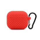 For AirPods 3 Weave Texture TPU Protective Case(Red) - 1