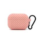 For AirPods Pro Weave Texture TPU Protective Case(Pink) - 1