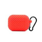 For AirPods Pro Weave Texture TPU Protective Case(Red) - 1