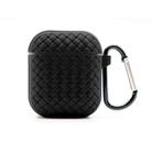 For AirPods 2 / 1 Weave Texture TPU Protective Case(Black) - 1