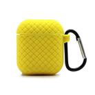 For AirPods 2 / 1 Weave Texture TPU Protective Case(Yellow) - 1