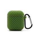 For AirPods 2 / 1 Weave Texture TPU Protective Case(Army Green) - 1