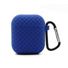 For AirPods 2 / 1 Weave Texture TPU Protective Case(Blue) - 1
