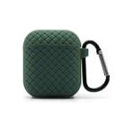 For AirPods 2 / 1 Weave Texture TPU Protective Case(Green) - 1