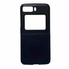 For Motorola Moto Razr 2022 Genuine Leather Lychee Texture Phone Case(Black) - 1