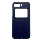 For Motorola Moto Razr 2022 Genuine Leather Lychee Texture Phone Case(Blue) - 1