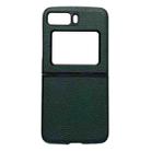 For Motorola Moto Razr 2022 Genuine Leather Lychee Texture Phone Case(Green) - 1