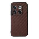 For OnePlus Ace Pro / 10T Carbon Fiber Texture PU Phone Case(Brown) - 1