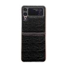 For Samsung Galaxy Z Flip4 Sky Series Nano Electroplating Genuine Leather Phone Case(Black) - 1