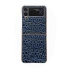 For Samsung Galaxy Z Flip4 Sky Series Nano Electroplating Genuine Leather Phone Case(Blue) - 1