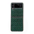 For Samsung Galaxy Z Flip4 Sky Series Nano Electroplating Genuine Leather Phone Case(Green) - 1