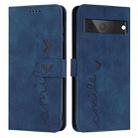 For Google Pixel 7 Skin Feel Heart Pattern Leather Phone Case(Blue) - 1