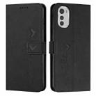 For Motorola Moto E32/E32s Skin Feel Heart Pattern Leather Phone Case(Black) - 1