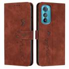 For Motorola Edge 30 Skin Feel Heart Pattern Leather Phone Case(Brown) - 1