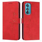 For Motorola Edge 30 Skin Feel Heart Pattern Leather Phone Case(Red) - 1